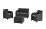 Rosalie 4 Seater Lounge Set with Storage Table - Grey